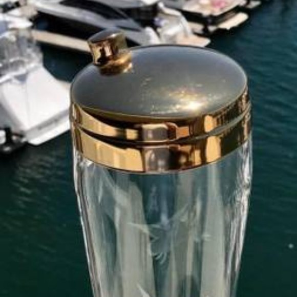 Vintage Cut Crystal Duck Cocktail Shaker - Picture 4 of 4